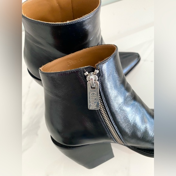 Chloe Black Leather Rylee Ankle Boots Sz 38 $950 - Picture 6 of 10